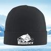 Fish Hook Carp Hunter Logo Black Unisex Women Unisex Knitted Hat Beanie Pullover Cap Winter Thermal Warm Christmas Outdoor Cycling