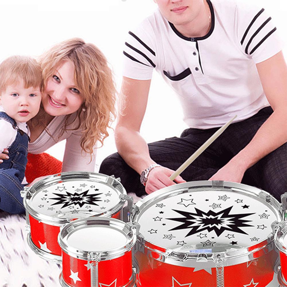 Mini Five-Drum Set Toys For Kid Puzzle Musical Instrument Playthings Gift For New Year Xmas drum set for kids