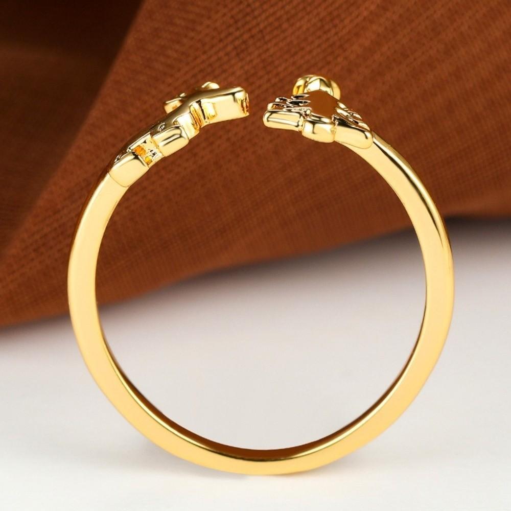 Retro Reindeer Ring Lightweight Adjustable Ring Cute Christmas Tree Ring  Gift