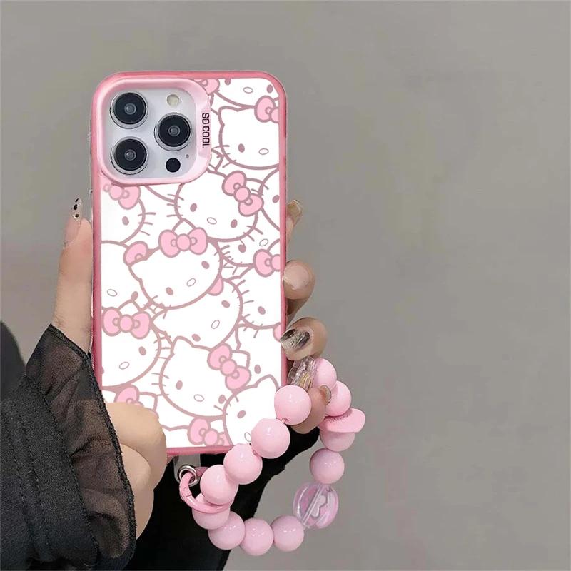 Cute Hello Kitty Lanyard Phone Case For Xiaomi Redmi 15 15C 14C 13C 12C A5 12 Note 14 Pro 13 12 Pro Plus 11 11S 4G 5G Casing