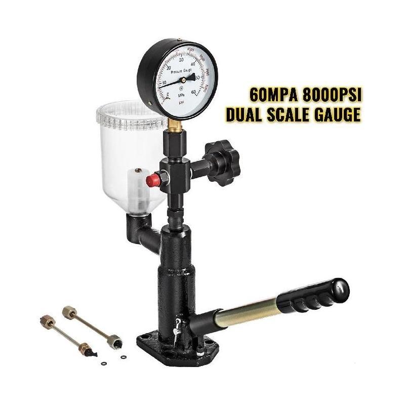 SucceBuy Diesel Fuel Injector Nozzles Tester with Scale Gauge Common Rail Pressure Tester Repair Tool for Automobiles Tractors
