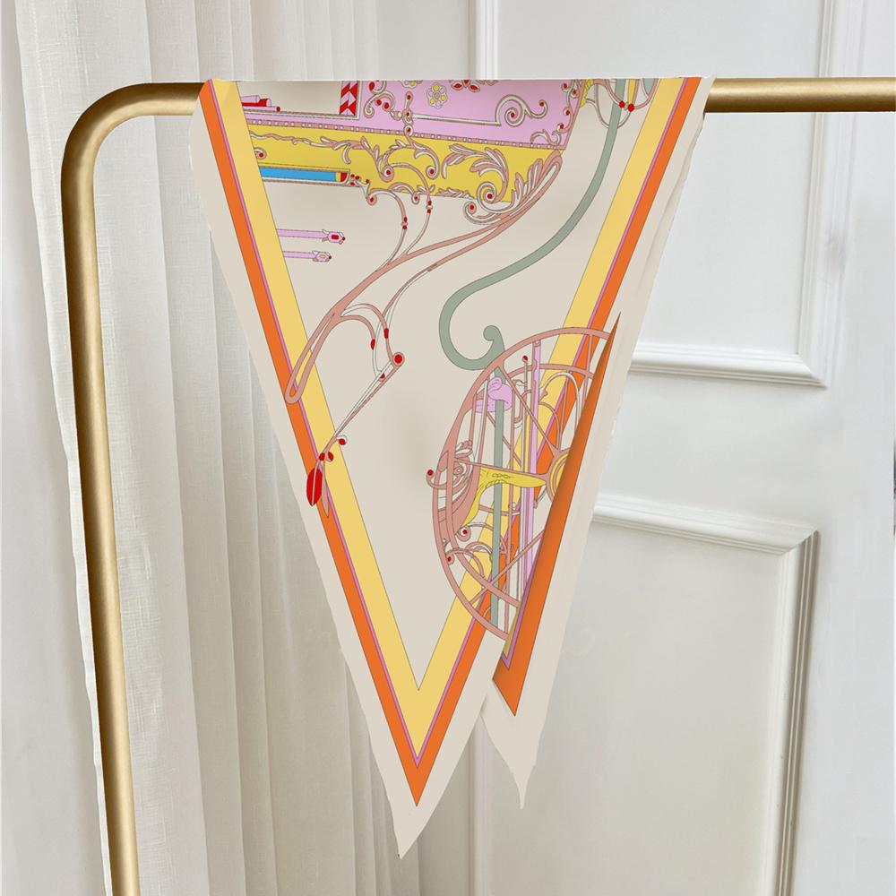 Diamond Scarf Carriage Print Brand Silk Scarves Wraps Women Luxury Bandana Headband Lady Hijabs Foulards Neckerchief Shawls