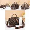 Elegante Borsa a Mano da Donna Boston di Alta Gamma Borsa a Tracolla Casual in Caffè o Kaki