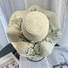 Harajuku Women Girls Summer Wide Eaves Straw Hats Beach Sun Hat Sweet Lolita Lace Flower Straw Hat Ladies Sunhat Handmade