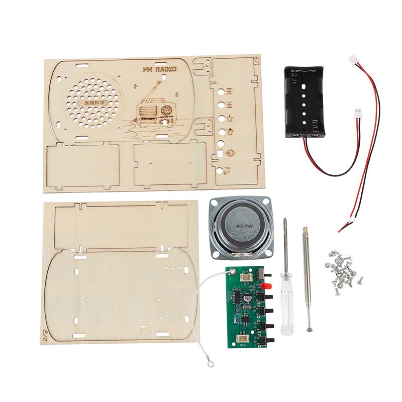 

Diy Wooden Fm Radio Kit Vintage Assembly Electronic Soldering Project Educational Stem Toy For Students Kids Teens 1PC