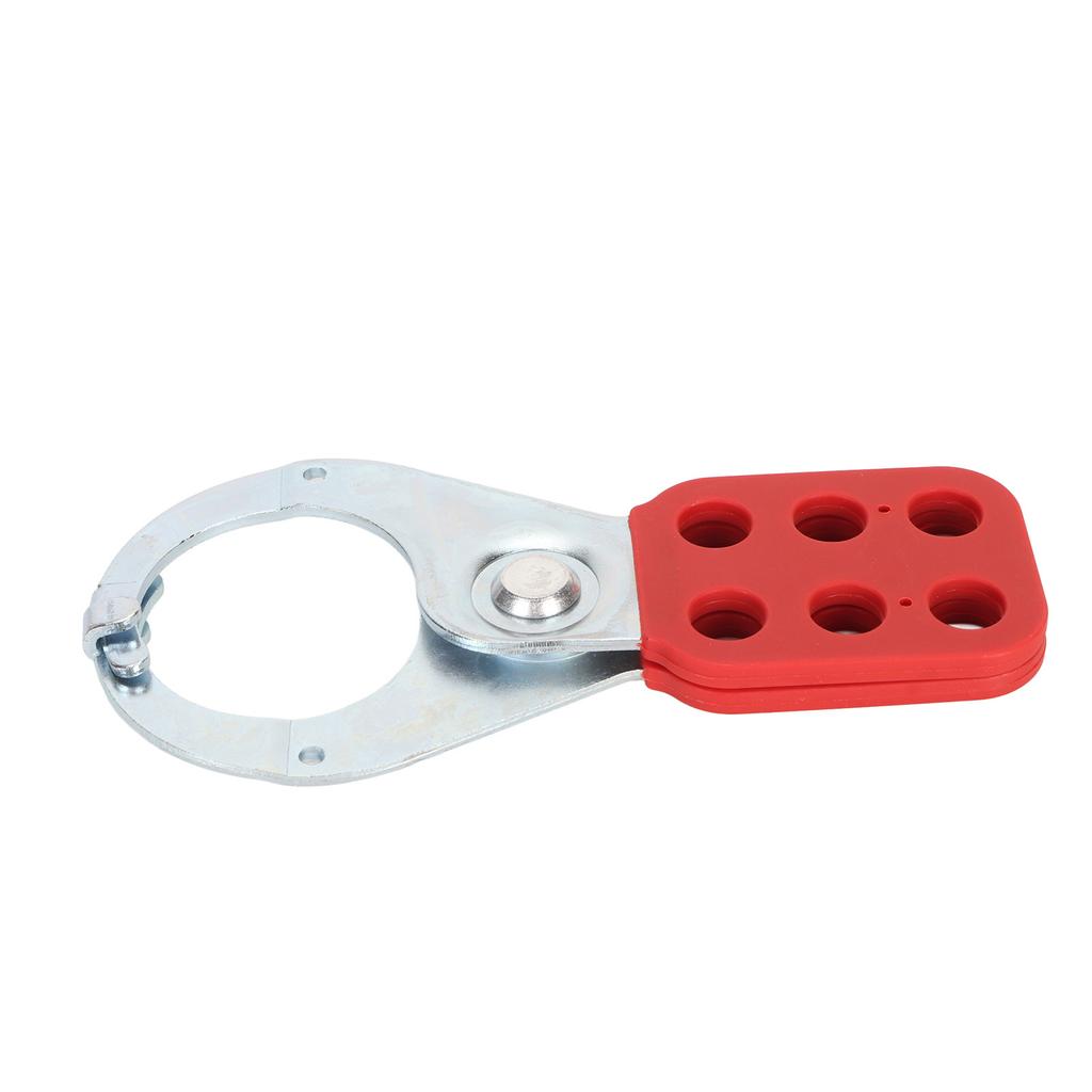 Lock Out Hasp 6 Holes Steel Industrial Security Lock Lockout Padlock Tag Out Hasp Red Silver
