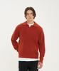 BLOND9 Shoulder Point Open Collar Rib Knit_Orange