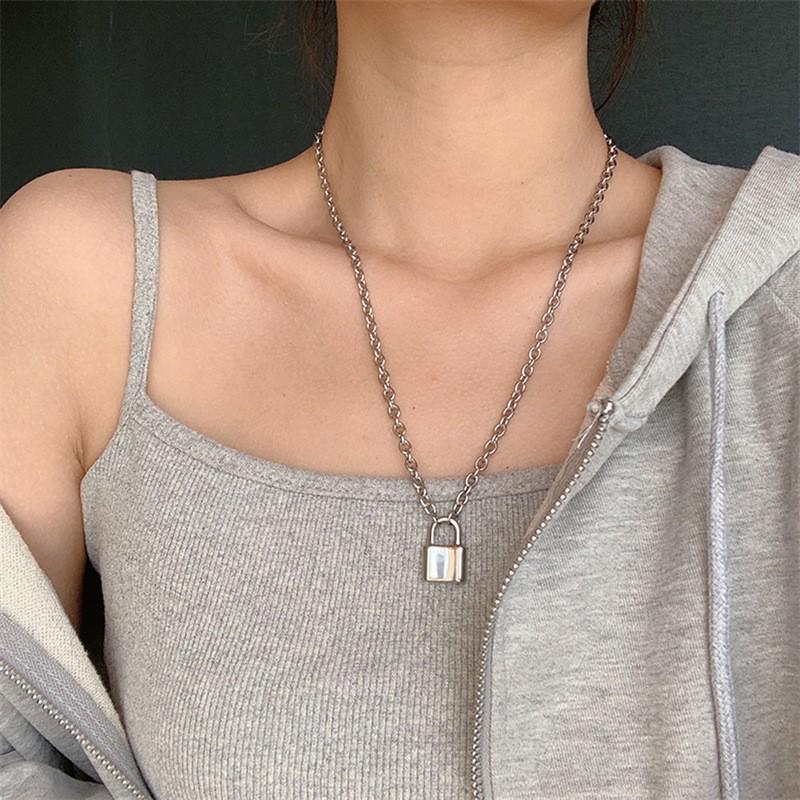

Панк титановая цепь-замок: Модное хип-хоп ожерелье-свитер для мужчин и женщин