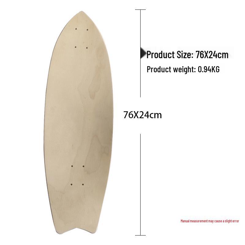 Solid Wood Kids Skateboard Deck - Double Kick DIY Graffiti Board for Art & Camping Table Accessories