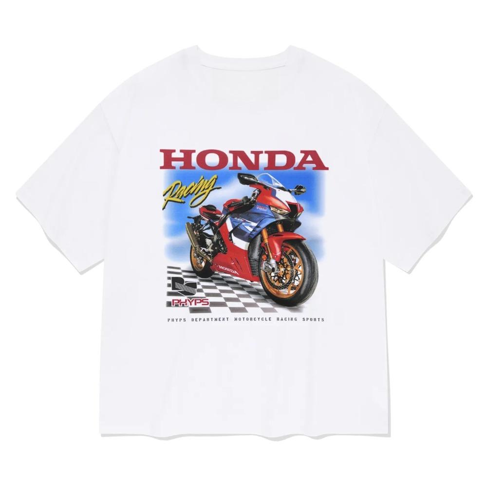 

Honda Mens and Womens Tshirt Summer Classic Tee Honda Racing Fire Blade Shortsleeved Spring Autumn Motorcycle Cycling Top S