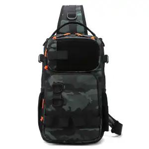 New Lure Box Gear Storage Bag Fishing Tackle Backpack Fanny Pack for Men Fly Fishing Backpack with Rod Holder Sling Shoulder Bag