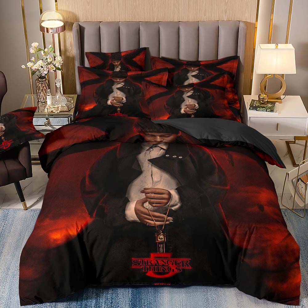 Hot Sale 3D S-Stranger Things Anime Bedding Set Baby Duvet Cover Sets Bedclothes Twin Single King Kids Adult Gift
