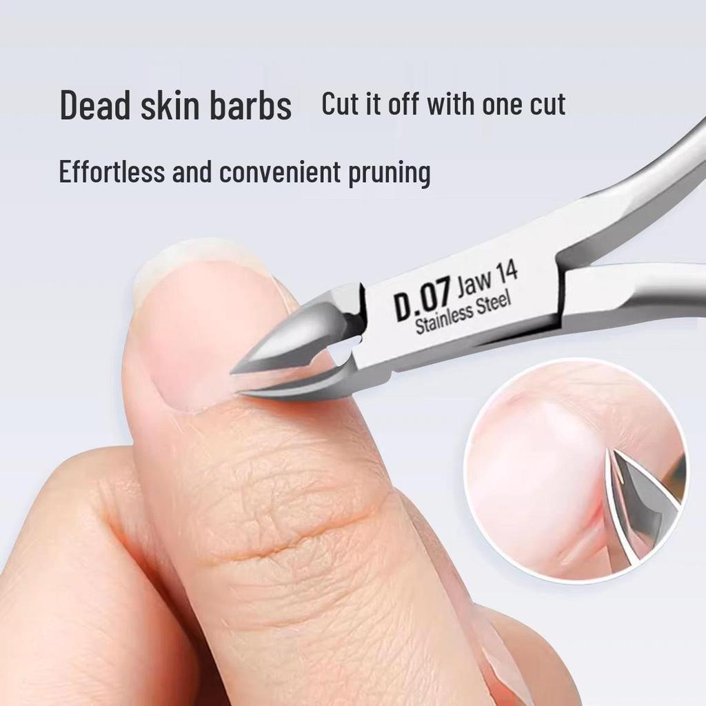 Stainless Steel Cuticle Nippers for Precise Nail Trimming and Dead Skin Removal - High-Quality Salon Nail Care Tool.