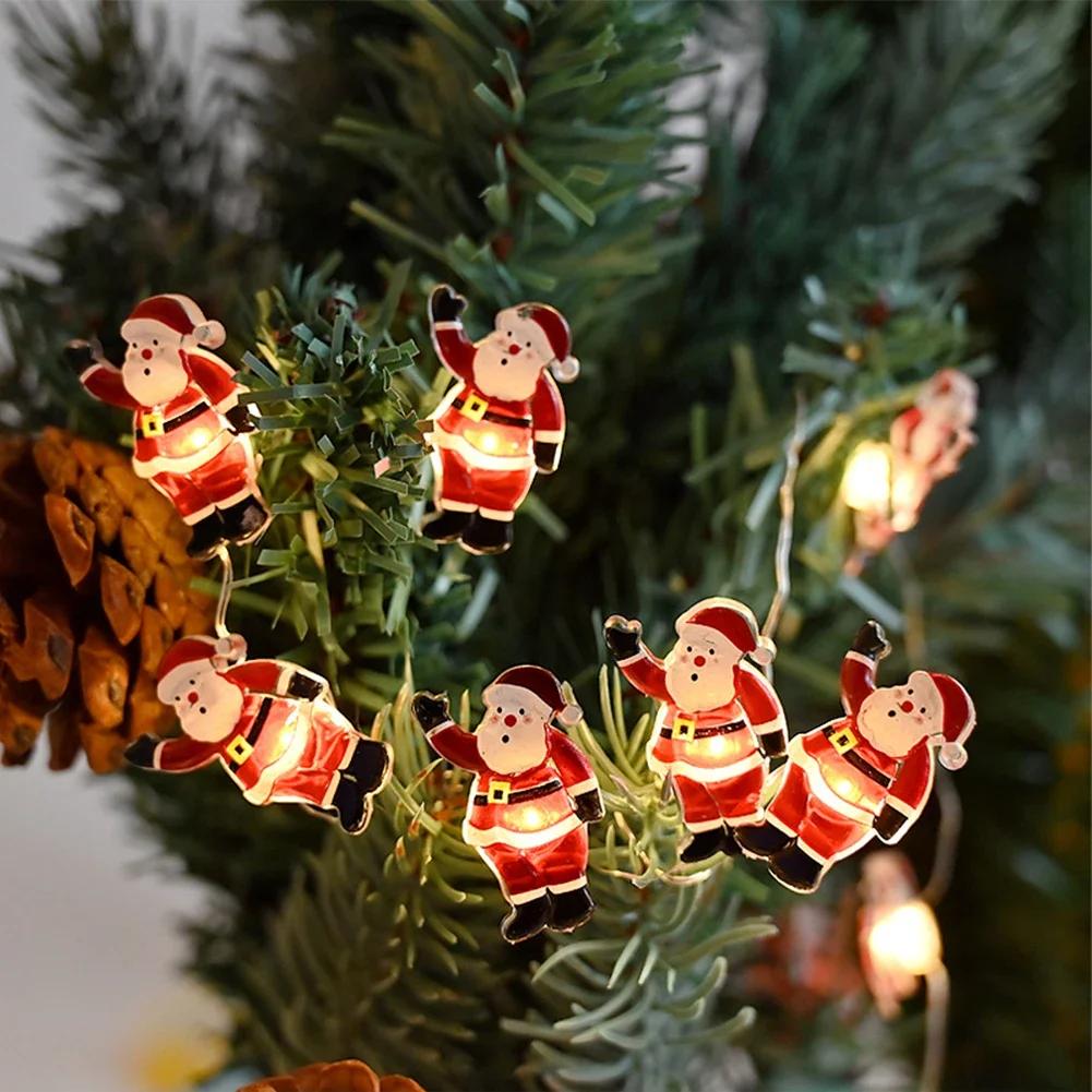 LED Santa Claus LED Light String Merry Christmas Decoration For Home 2024 Xmas Tree Ornament Navidad Gifts New Year 2025
