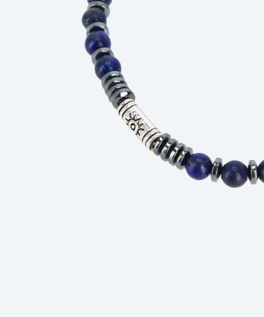 Tony Lawrence Essential Round Gemstone Bracelet Navy Blue