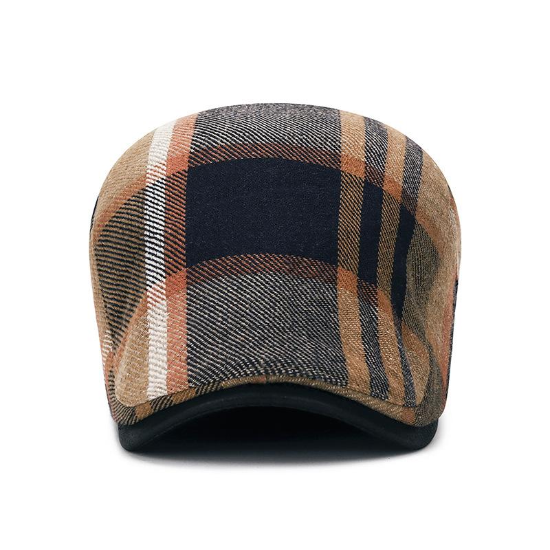 Frühling Sommer Baskenmützen Hüte für Damen Herren Mehrfarbig Karomuster Fischgrät Kappen Entenschnabel Schiebermütze Dünne Schiffermütze Ivy Flache Kappe
