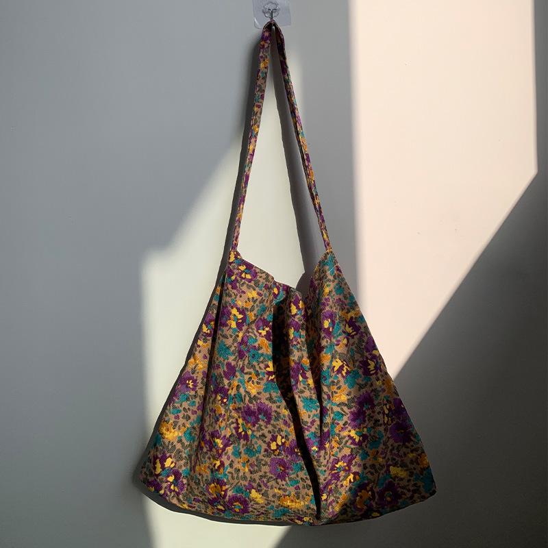 Schultertasche aus Kord-Canvas mit Leopardenmuster - Koreanischer Stil, Neues Sommer-College-Design