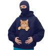 Unisex Street Style Double-Layer Hooded Zipper Jacket with Face-Covering Mask Design