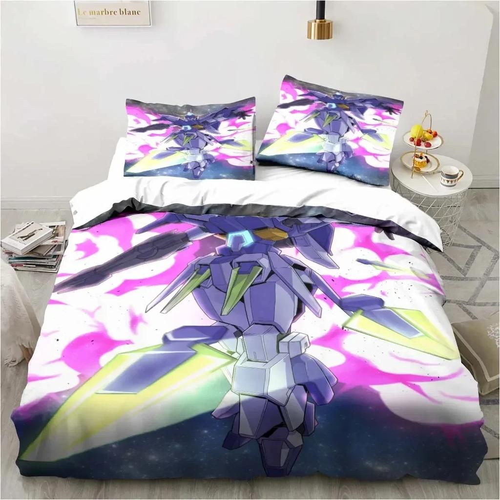 3D Printer Soldier Cartoon Pattern Three-Piece Set Delicate Quilt Cover Pillow Case Housewares Set Beautiful Gift Household