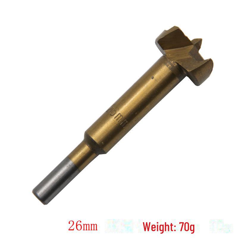 7-Piece Titanium-Plated Hinge Drill Set for Woodworking and Door/Window Installation
