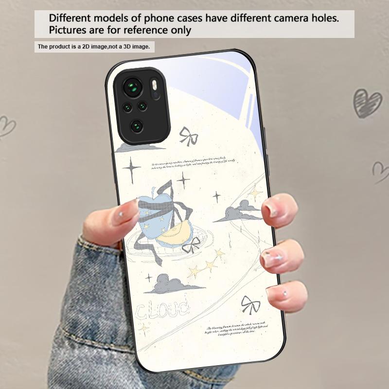 

Fresh and healing breeze For Redmi Note 14 Pro+ 13 Pro 8 9 9S 12S 10 Pro 11 12 13C 14C A3 12 13 K60 Ultra Black Glass Phone Case Redmi Note 10 Pro