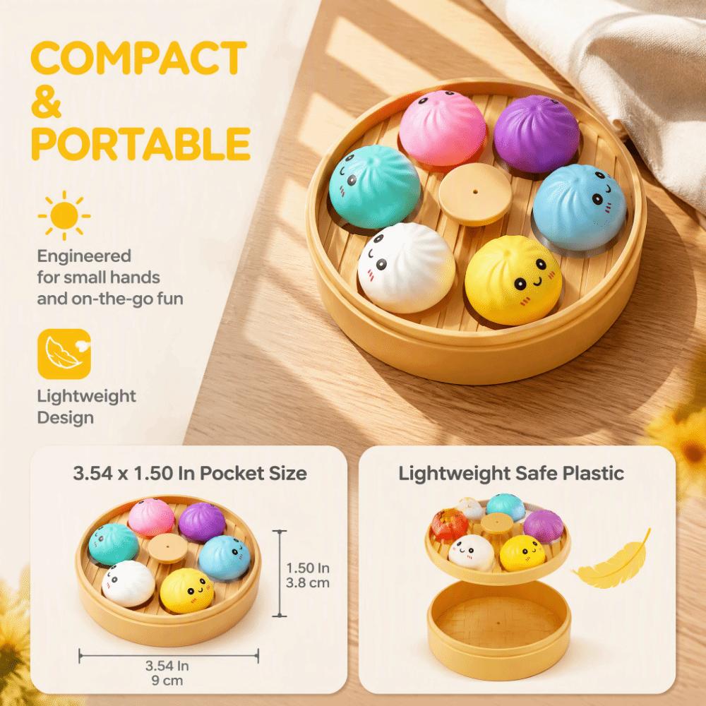 Fingertip Pressure Simulation Steamed Buns Set Finger Button Sensory Clicker Toys Boys Girls