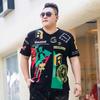 Fat Men's Plus Size Plus Size Short-sleeved T-shirt Fat Man Printed Half-sleeved Youth T-shirt Top Summer Wear XXXXXL