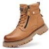 Fashion Classic Outdoor Mens Casual Leather High Top Boots Stylish Ankle Boots Autumn Warm Winter Shoes Hot Sale Lace-Up Motocross Botas