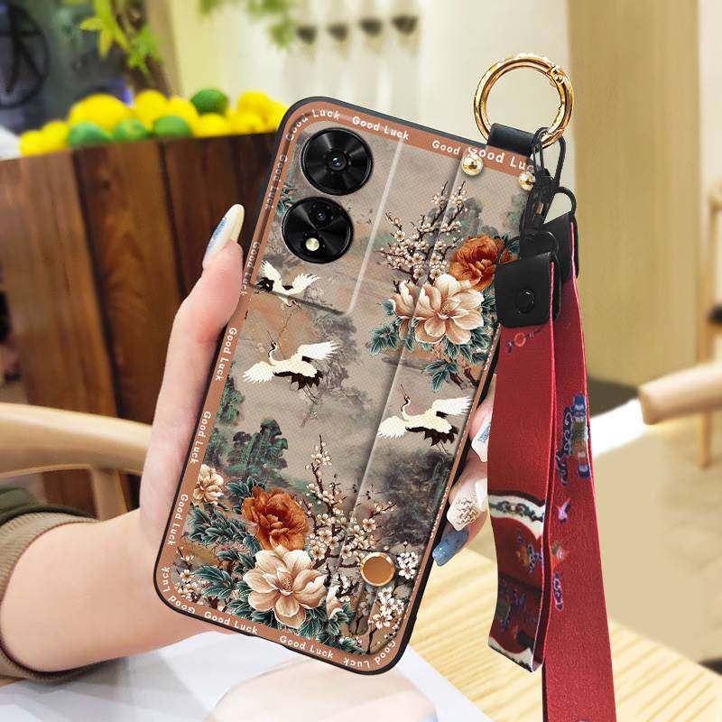 Weiche Hülle Schmutzabweisende Handyhülle Für TCL 505/T509K/T5094 Chinesischer Stil Wasserdicht Trageband Stoßfest Langlebig Ring
