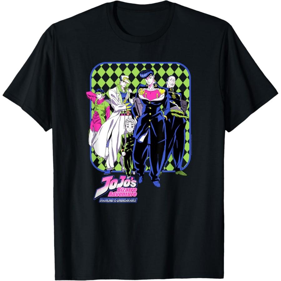 

JoJo s Bizarre Adventure Josuke and Friends Neon Anime T-Shirt XXXXXL чорний