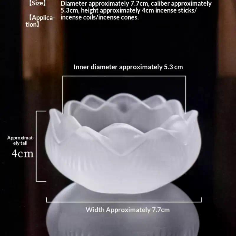 Creative Crystal Glass Lotus Incense Holder Home Decor Indoor Fragrance Stick Burner Smudging Ceremony Tea Ceremony Zen Ornament