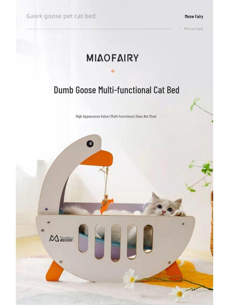 Universal Washable Cat Bed with Scratching Board and Toy Hammock