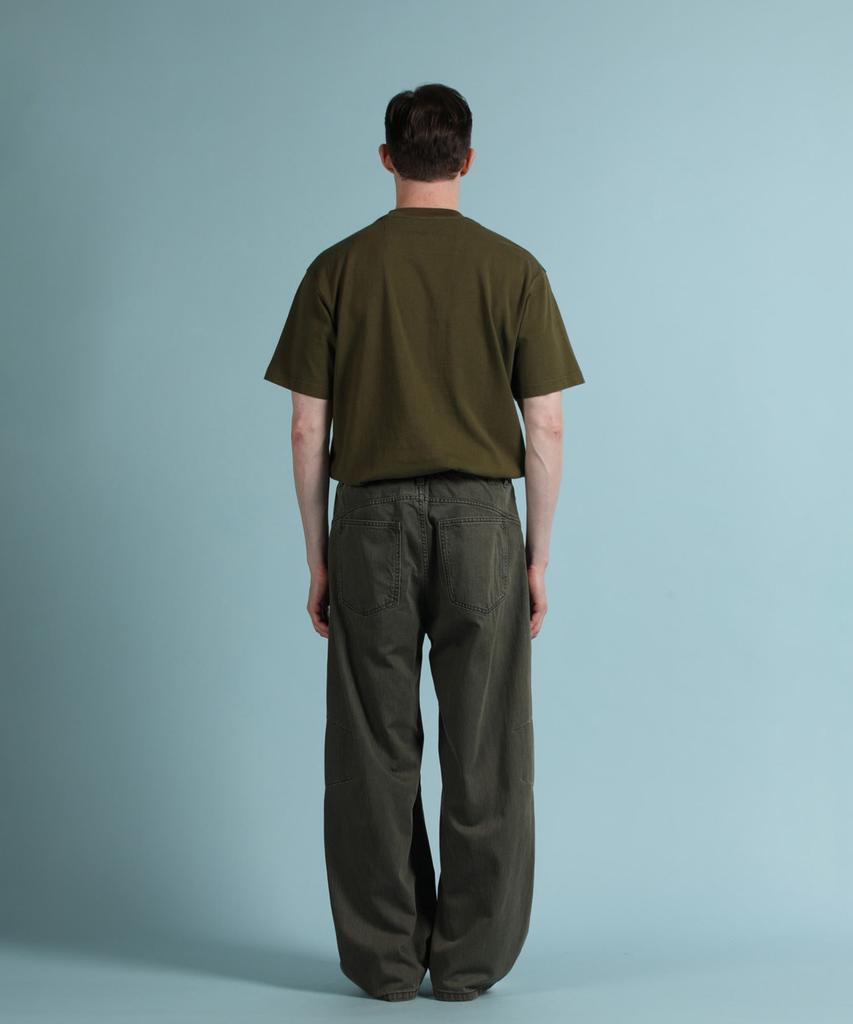 PANICALE Khaki Heavy Cotton Logo Short Sleeve T-Shirt (Type B)