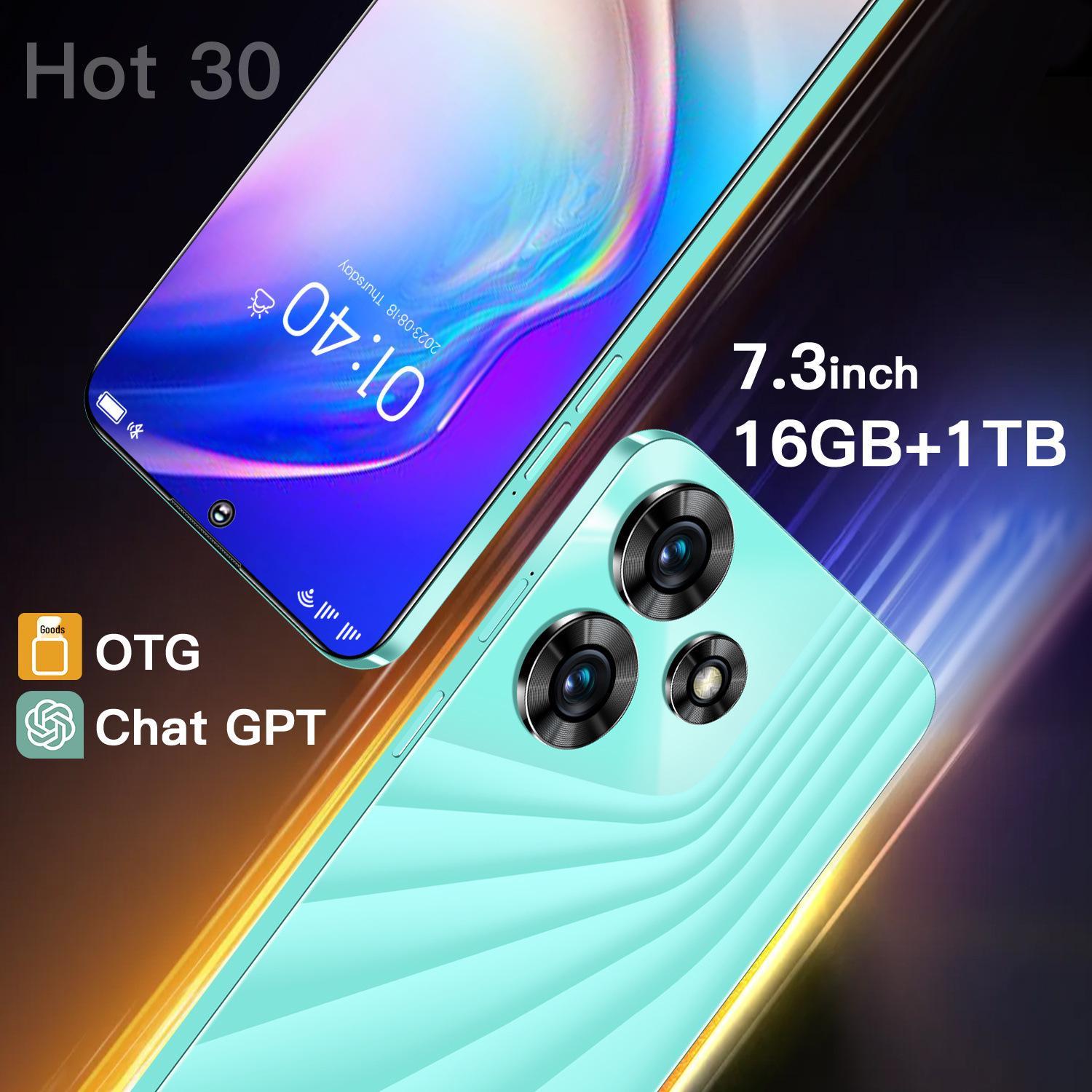 

Cross-border Hot 30 Smartphone: 7.3 Display, 16GB RAM, 1TB Storage, Android OS AU Standard [Not for Domestic Use]