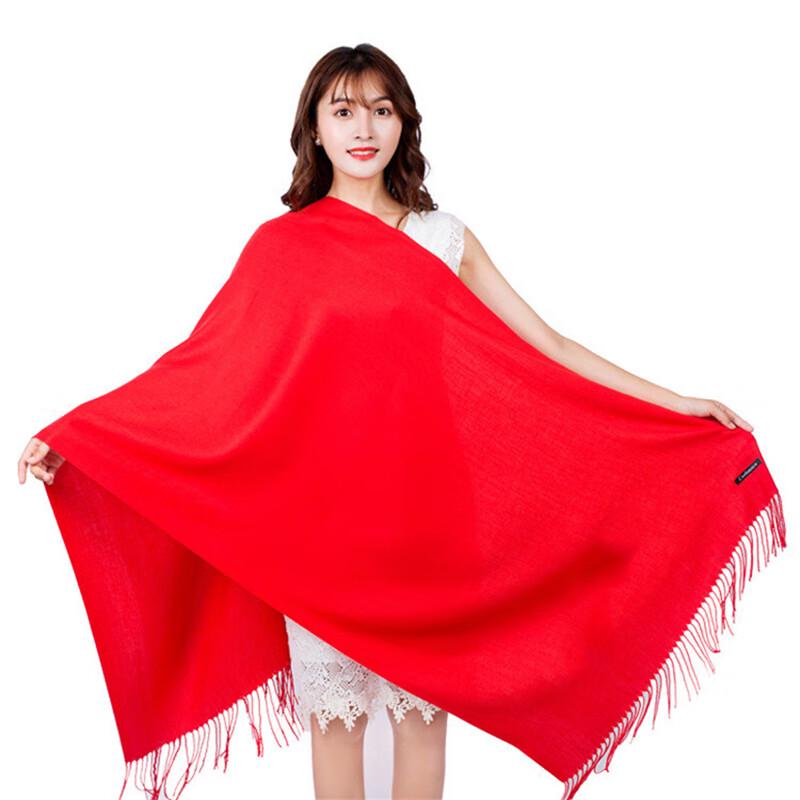 

Chinese Red Faux Cashmere Scarf 200x70cm