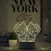 Customize Acrylic 3D Illusion LED Warm White Night Light for Living Room Kids Bedroom Decorative Lamp with USB Power