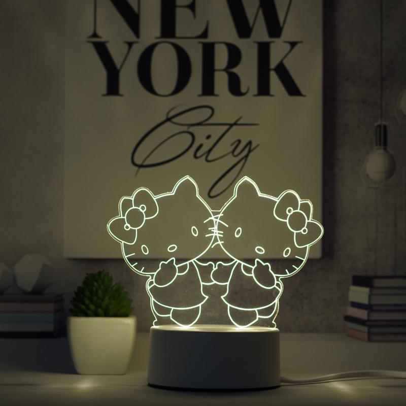 Customize Acrylic 3D Illusion LED Warm White Night Light for Living Room Kids Bedroom Decorative Lamp with USB Power