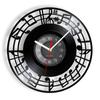 Music Notes Wall Art Treble Clef Vinyl Record Wall Clock Hanging Sheet Music Art Vintage Watch Rock N Roll Music Lover Gift