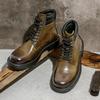 Locomotive Boots Men'S Tooling Boots Cowhide Outdoor Retro Platform Martin Boots British Men'S Models