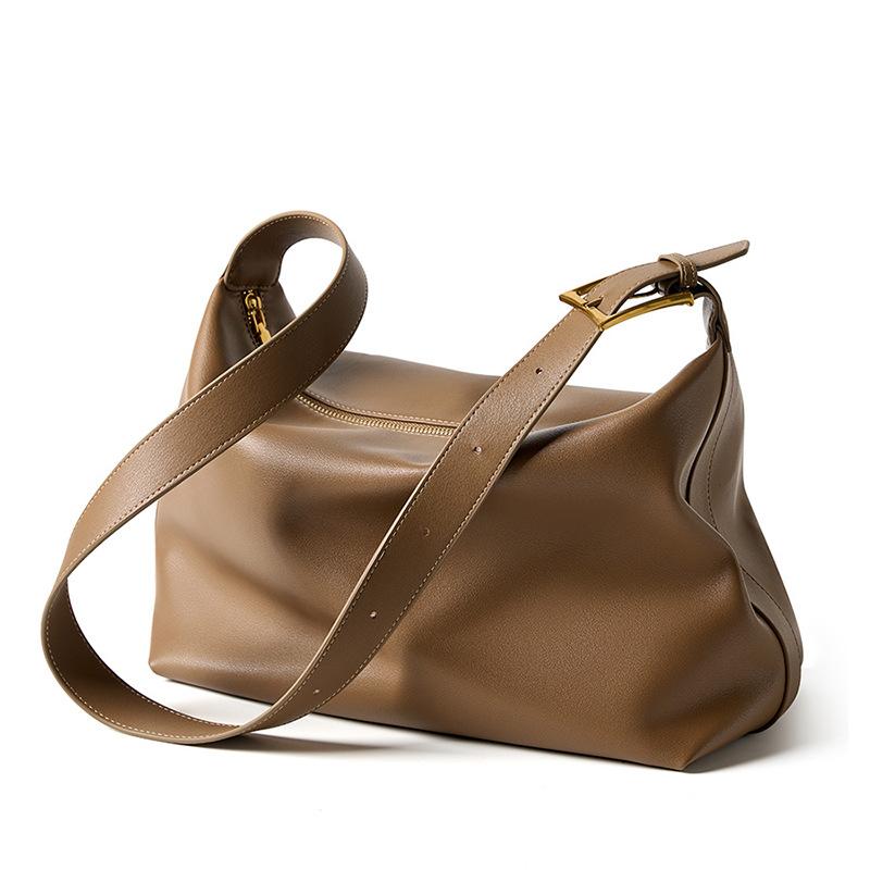 Genuine Leather Underarm Large Tote Bag Wandering Bag for Women 2025 New Cowhide Women's Bag Commuter Large Bag Single Shoulder Crossbody Women's Bag
