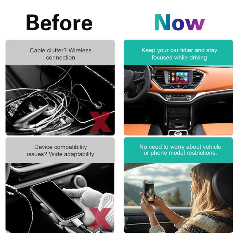 New Upgraded Aluminum Alloy Wireless Carplay Adapter Wireless Android Auto Dongle Plug And Play BT Wifi Auto Connection