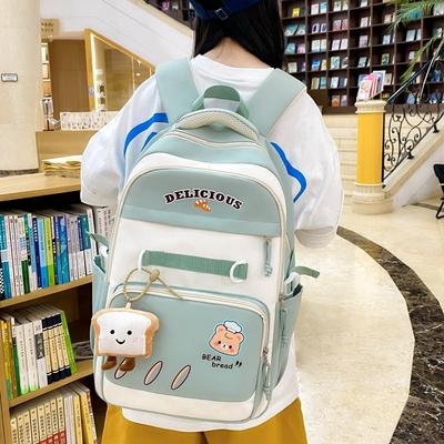 High Value College Style Fresh and Sweet Contrasting Color Splicing Backpack Junior High School Student Backpack