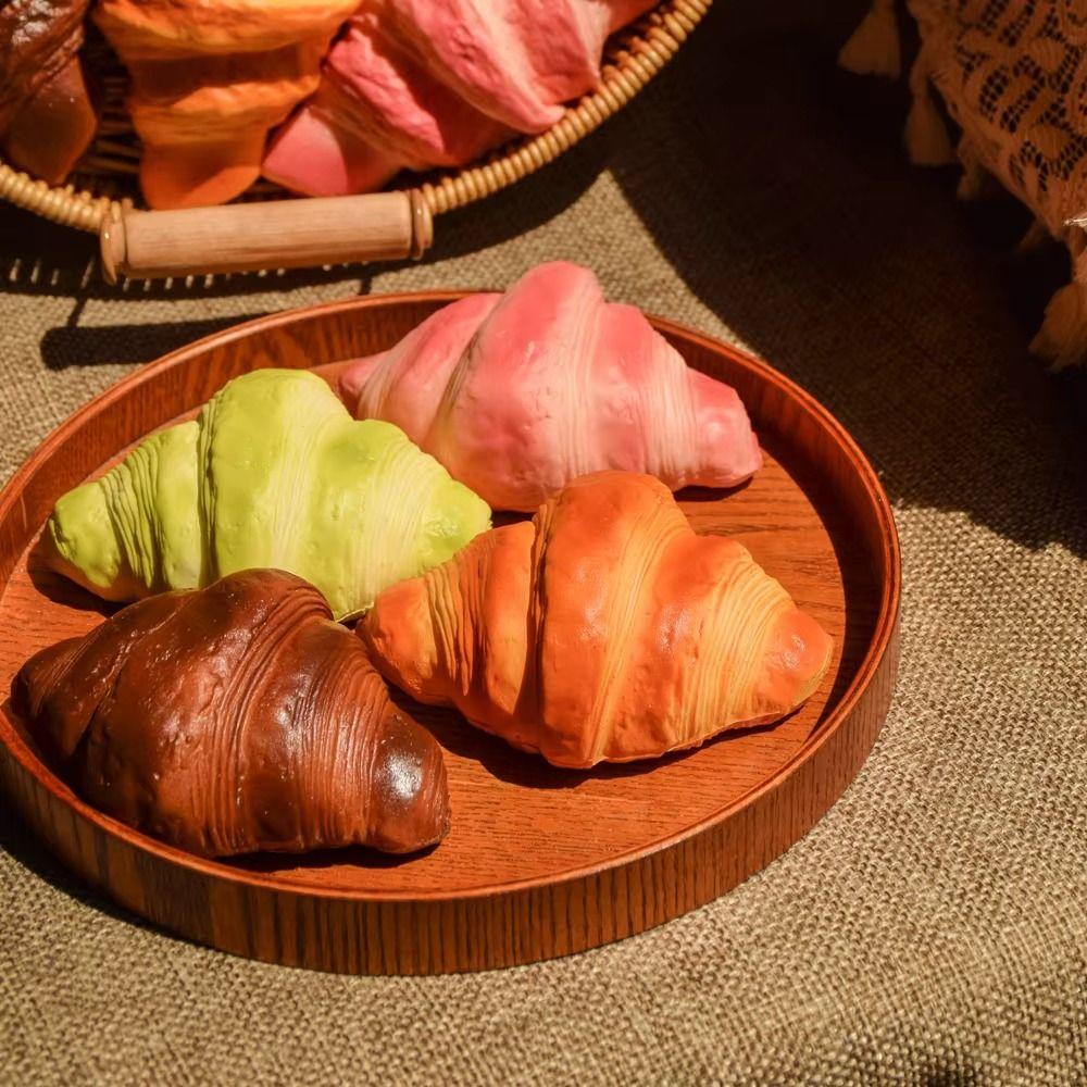 Slow Rising Croissant Squishy Toy Sticky Food Soft Rebound Toys Artificial Bread Fake Kids Adults