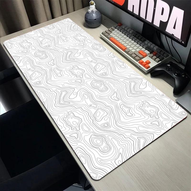 Topographic Map Art Mouse Pad Gamer Mousepad Pc Gaming Accesorios Desk Mat Computer Keyboard Deskmat Locking Edge Soft Mause Ped