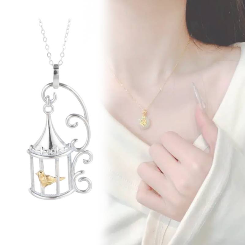 Künstlerischer Tier Vogelkäfig Anhänger Schmuck Für Frauen Männer Lässige Mode Geschenk