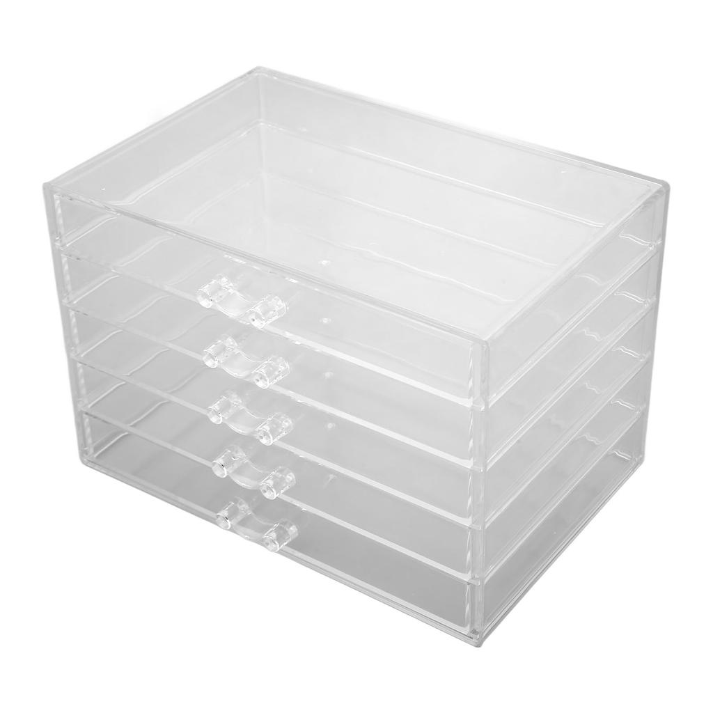 Acrylic Jewelry Box 5 Drawers Transparent Dustproof Detachable Earring Storage Box Organizer for Necklaces Lipstick