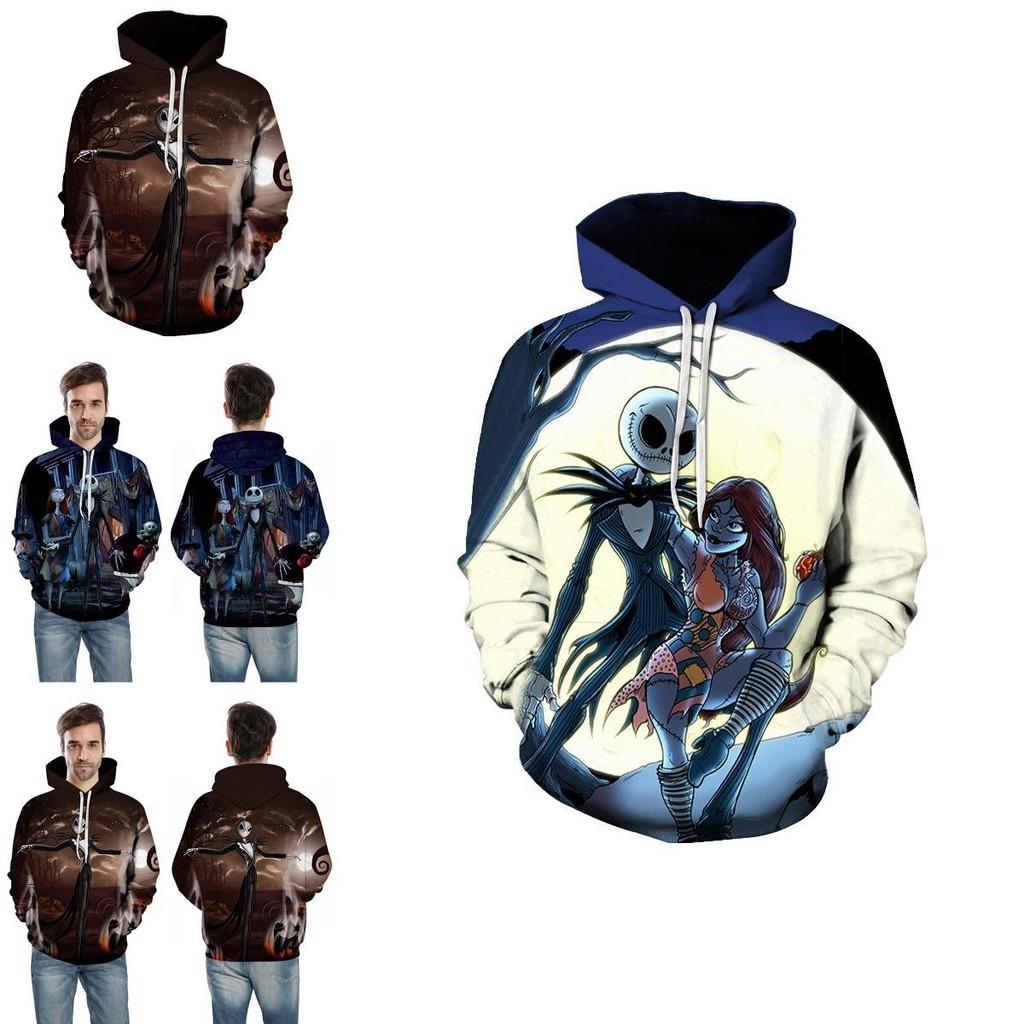 Nightmare Before Christmas Hoodie Pullover Sweatshirt Featuring Jack And Sally Design