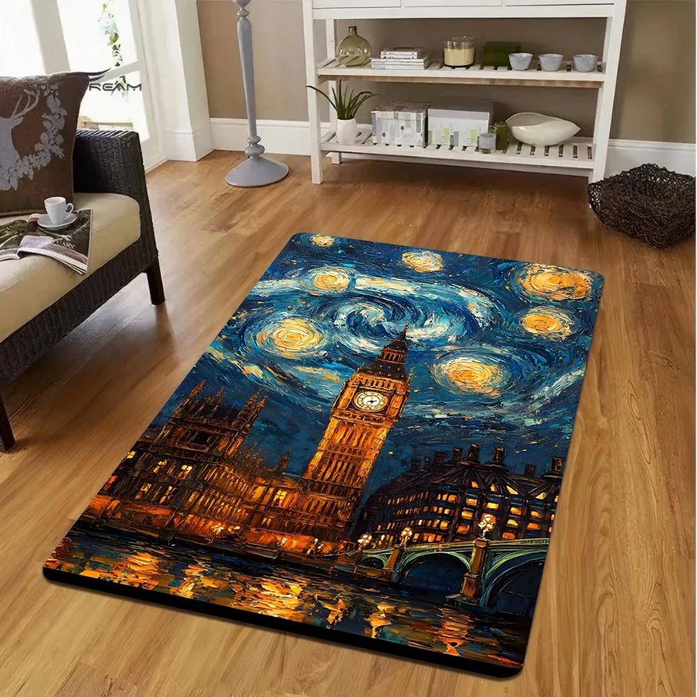 Landscape Carpet Cartoon Living Room Kitchen Sofa Table Balcony Rug Non-slip Washable Mat Exquisite Decoration Ornaments