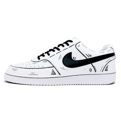 Court Vision 1 Battle Anime Low Top Skateboard Shoes Unisex Black White DH2987-101(team488-)