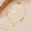 Gold Plated Multi Charm Heart Pendant Necklace, Stainless Steel Freshwater Pearl Choker, Waterproof Dainty Jewelry for Women Gift